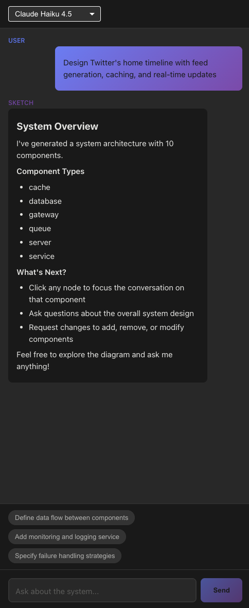 AI-suggested follow-up questions after diagram generation